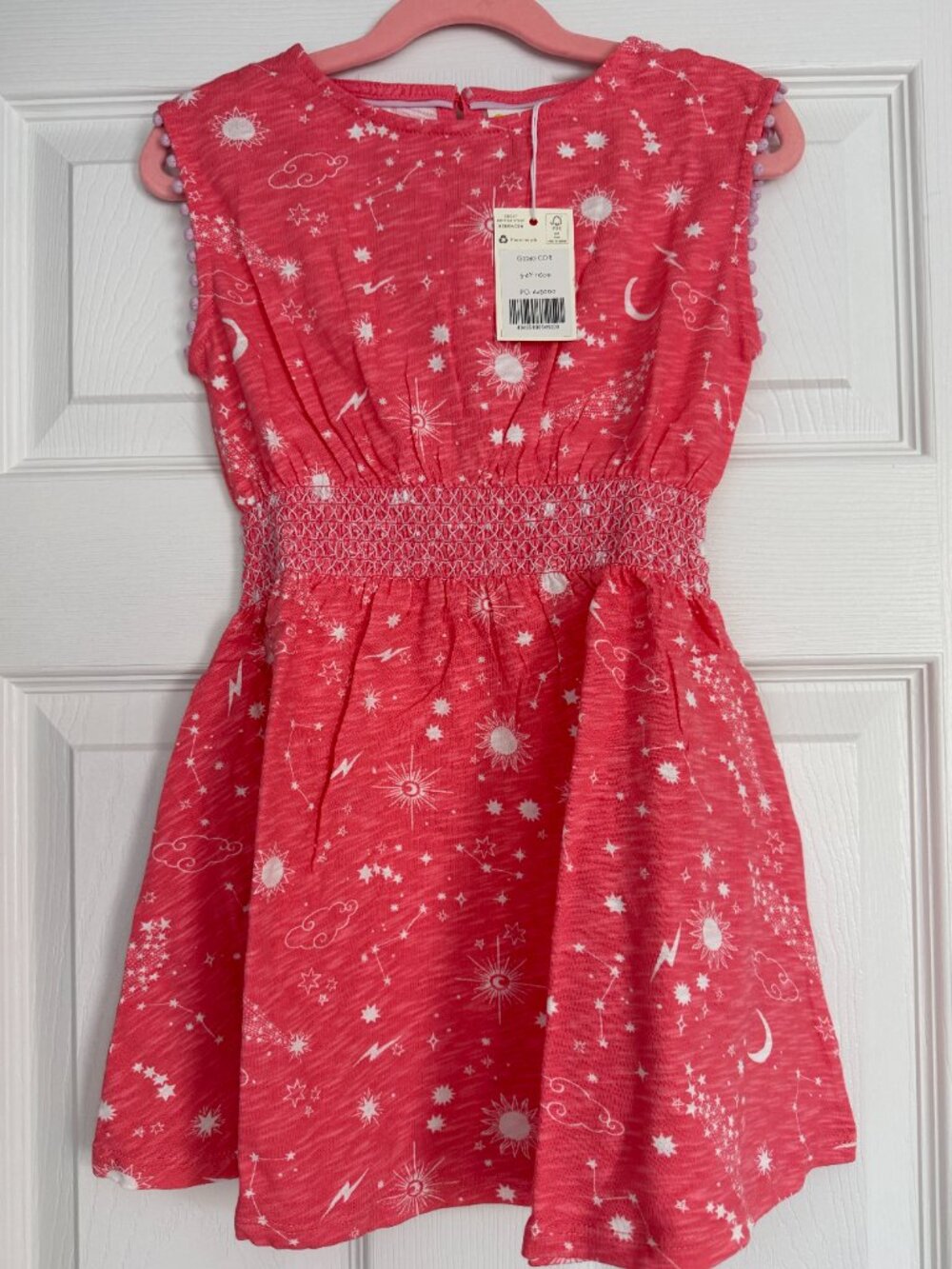 Mini Boden Girls 5-6y Vacation Cotton Dress pink space print NWT/NIB